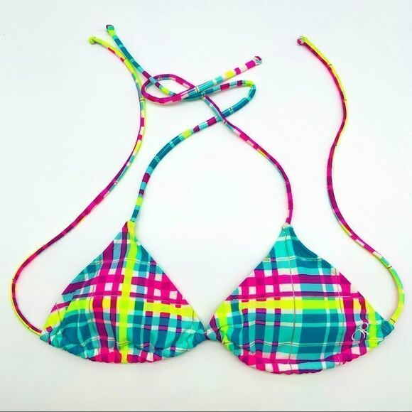 OP Bright Colored Triangle Bikini Top Sz S - Picture 3 of 8